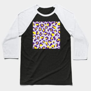 Purple and Yellow Leopard Print Baseball T-Shirt